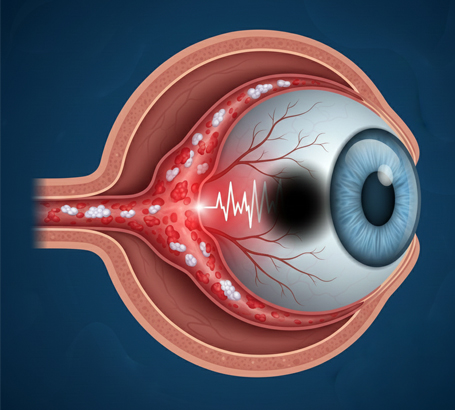 Inflammation of the optic nerve causing pain and sudden vision loss.