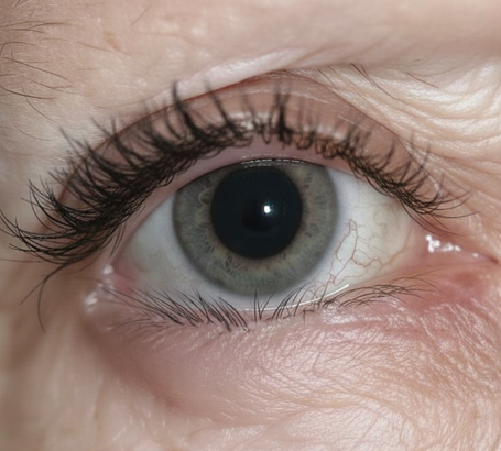 Eyelid turns inward causing irritation and redness.