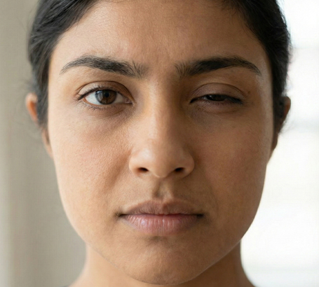 Difficulty closing the eyes completely