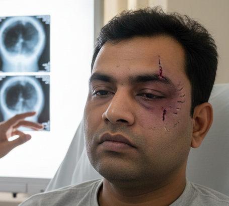 Injury to bones around the eye needing repair.