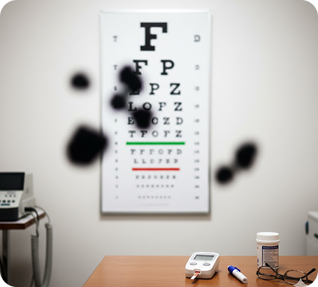 Damage to the retina's blood vessels caused by diabetes, which can lead to blindness if untreated.